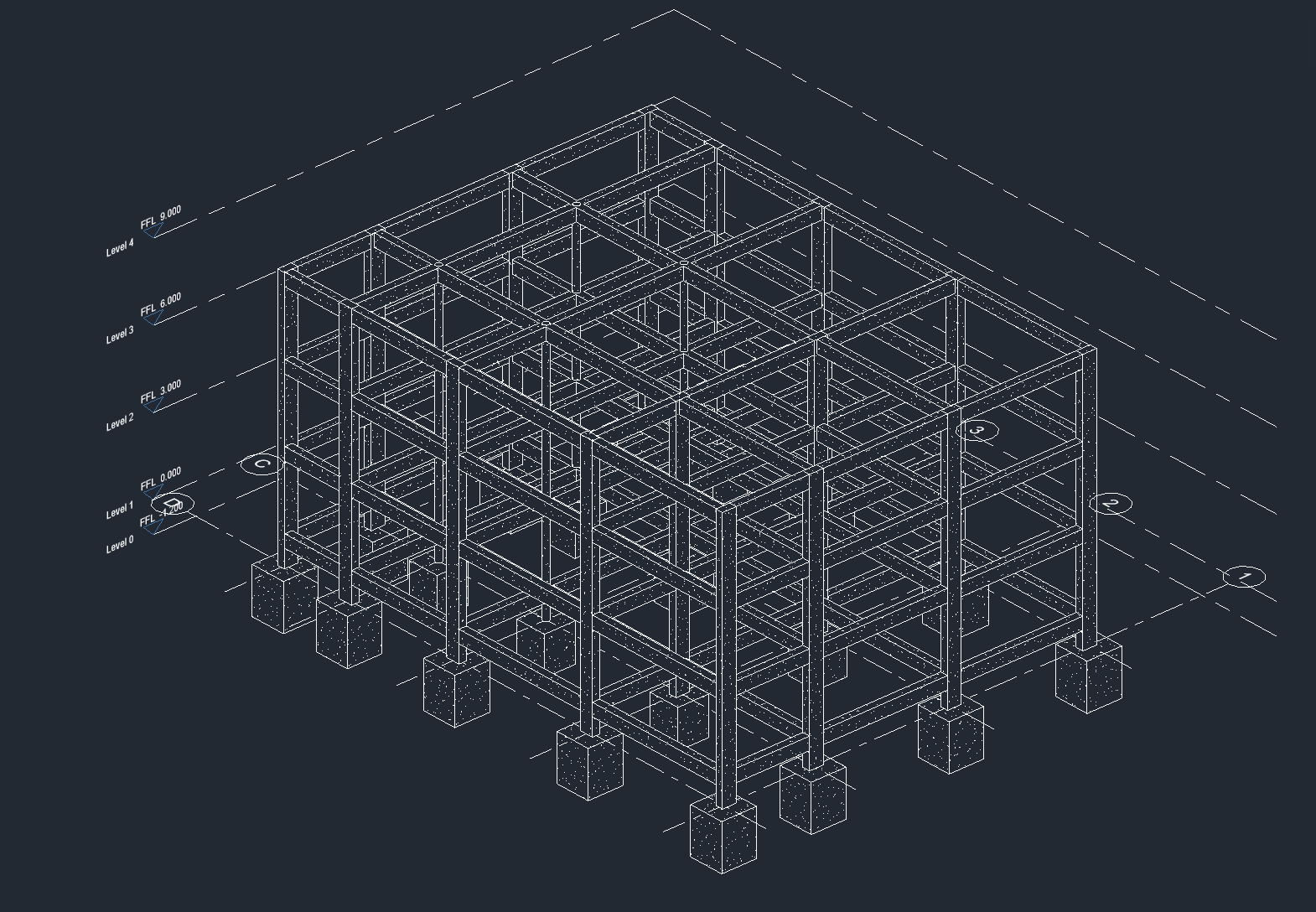 3D Structural Model - Isometric View